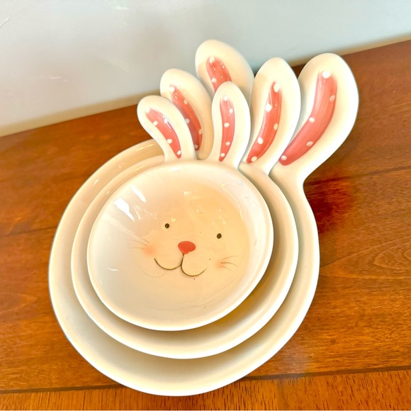 Easter wreath custom designed pink decor new bundle ceramic nesting bowls wooden - Picture 2 of 7